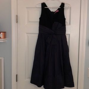 Eliza J Black and Navy Dress with Front Tie